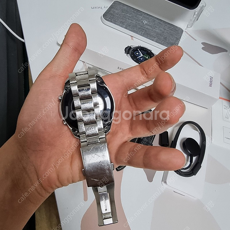 갤럭시워치3 45mm 블루투스 모델 판매(풀박스,메탈스트랩)--2