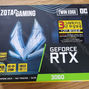 [인천] ZOTAC GAMING 지포스 RTX 3060 TWIN Edge OC D6 12GB