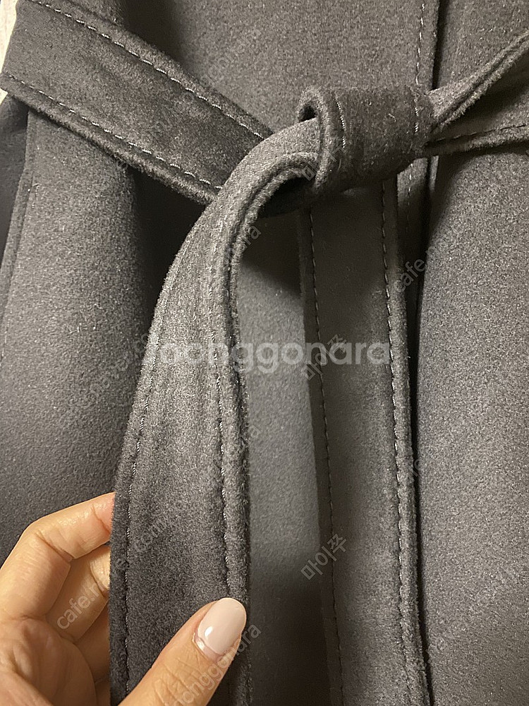 막스마라 인트렌드 콜라쥬 블랙 코트--6