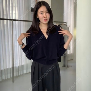 시에 썸미니 울 가디건 딥네이비