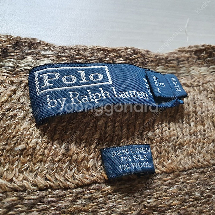 [S]폴로 랄프로렌 브이넥 린넨실크 베이지 니트 스웨터--3