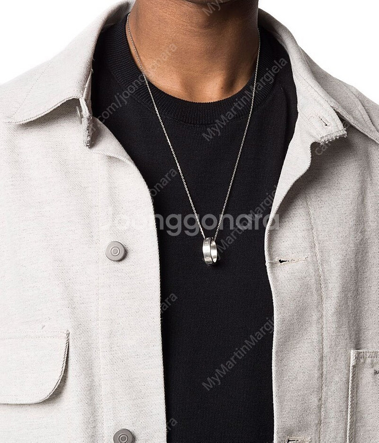 S) 메종 마르지엘라 21fw 넘버링 목걸이 실버--2