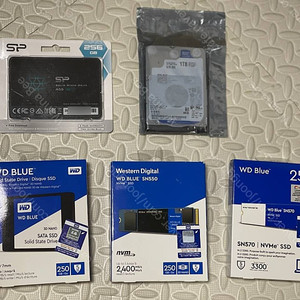 [전국/부산] WD SSD 250GB, NVME 250GB, 실리콘파워 SSD 256GB HDD 1TB 판매합니다. 미개봉 새상품