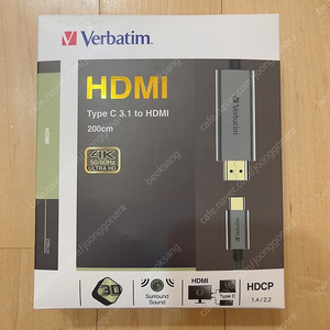 버바팀 메탈릭 USB 3.1 C타입 HDMI 케이블 팝니다.