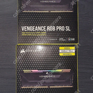 커세어 DDR4-3600 CL18 VENGEANCE RGB PRO SL BLACK AMD 패키지 (16GB(8Gx2)) 2셋 총32기가