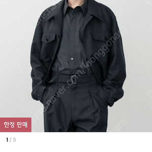 인사일런스 포인티드 카라 사사키 블루종 slate gray M