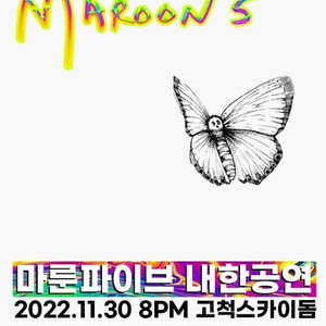 마룬파이브 maroon5 내한 스탠딩 P 800번대 정가이하 양도