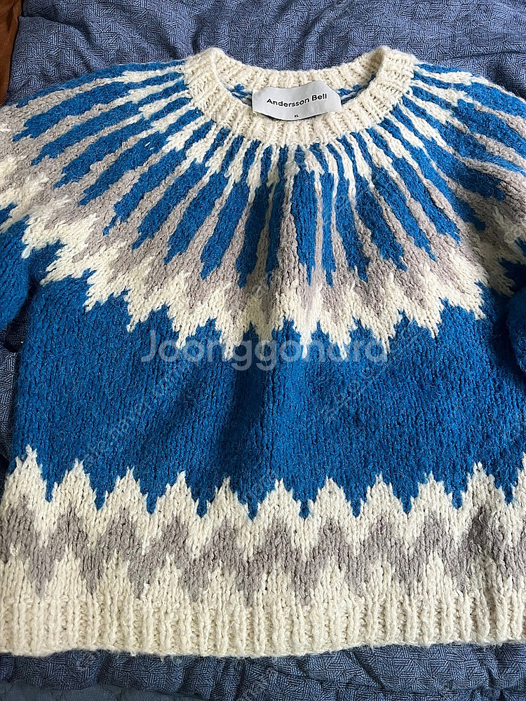앤더슨벨 핸드메이드 노르딕 크루넥 스웨터 xl--1