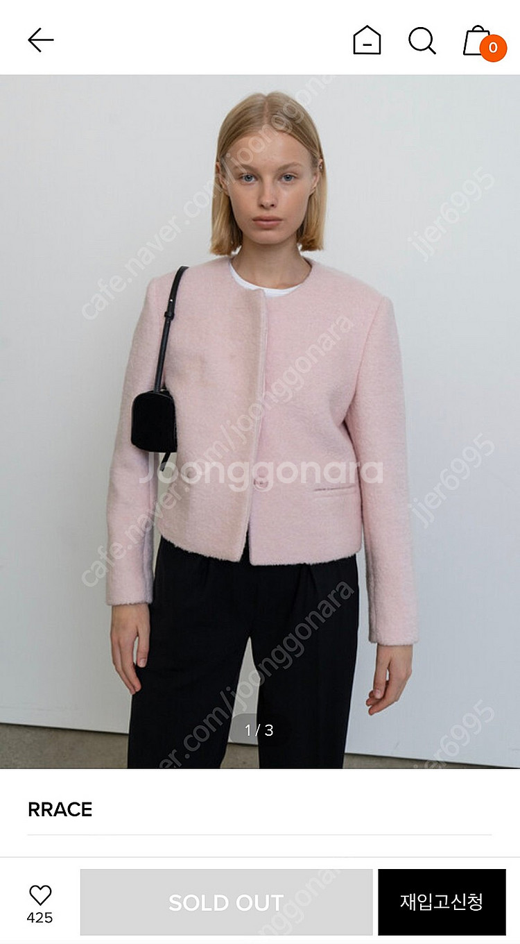 rrace 핑크 부클 자켓--0