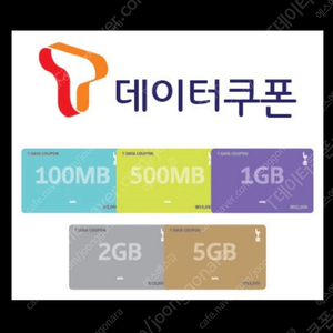 SKt 데이터쿠폰 100mb, 500mb, 1G, 2G, 5G 판매/ 등록후1년