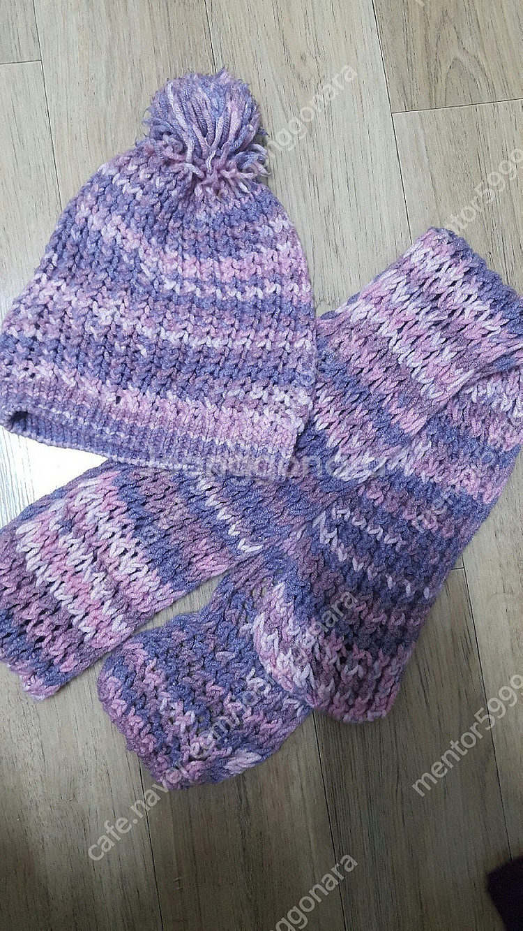 유아ㅡ아동모자 비니,목도리 (블루독,핸드메이드)--6