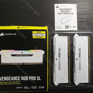 (미사용) 커세어 CORSAIR VENGEANCE RGB PRO SL DDR4 3600 CL18 32GB(2*16) 팝니다.