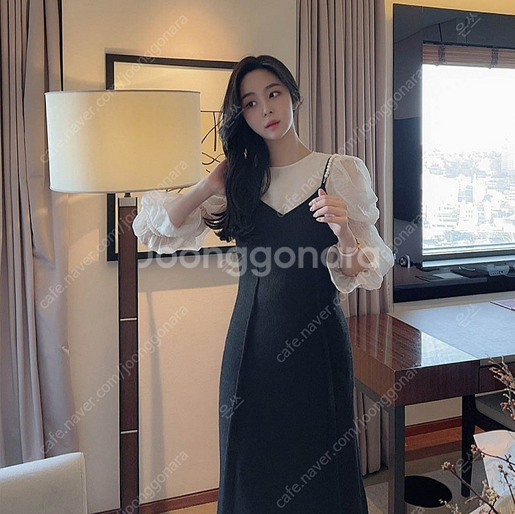 진주끈 뷔스티에 원피스(새상품)--4