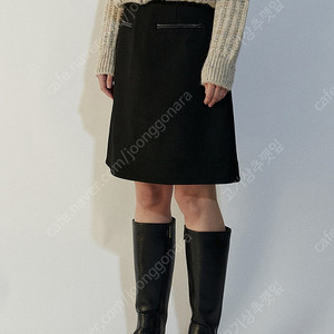 LO61 스커트 Leather Trimmed Skirt