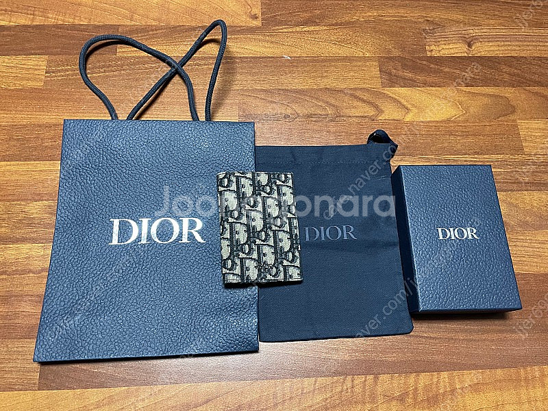 디올 오블리크 자카드 카드지갑--2