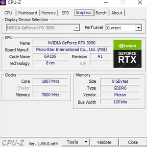 MSI 지포스 RTX 3050 벤투스 2X OC D6 8GB 팝니다