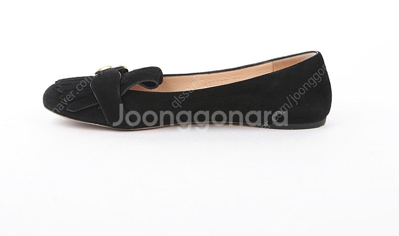 구찌 240MM 블랙 스웨이드 GG 마몽 플랫 슈즈--3