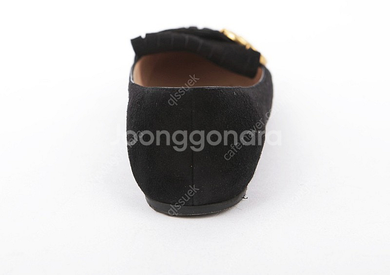 구찌 240MM 블랙 스웨이드 GG 마몽 플랫 슈즈--5