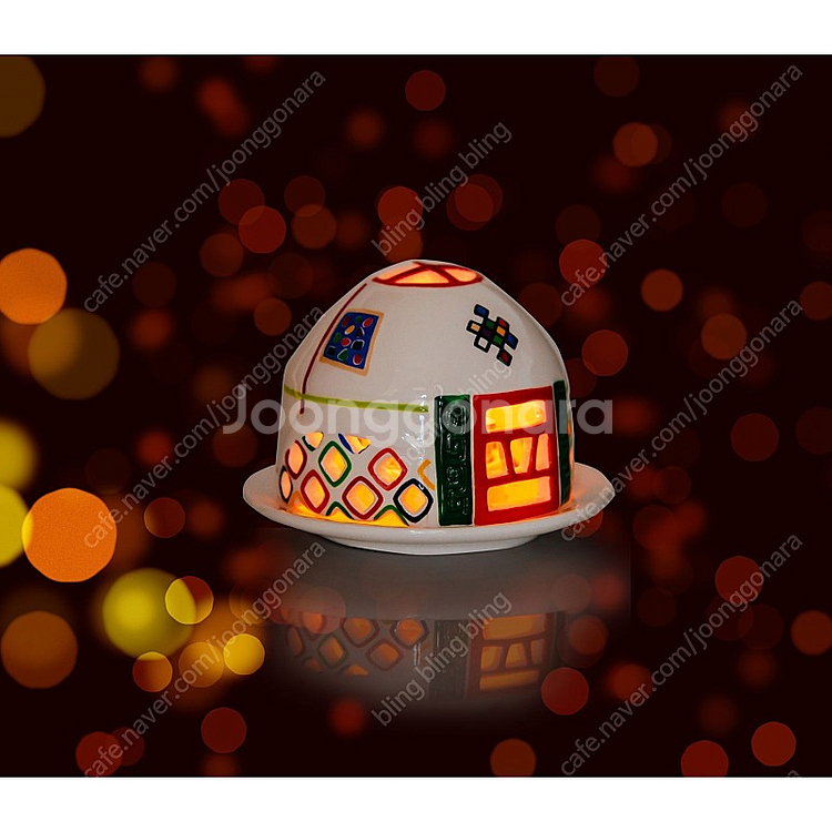 [새상품, 선물가능] 몽골 게르 모양 인센스 향초 버너 (도자기 재질)--0