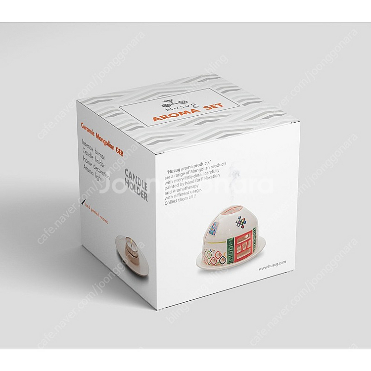 [새상품, 선물가능] 몽골 게르 모양 인센스 향초 버너 (도자기 재질)--3