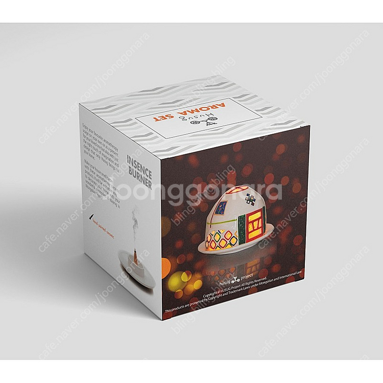 [새상품, 선물가능] 몽골 게르 모양 인센스 향초 버너 (도자기 재질)--4