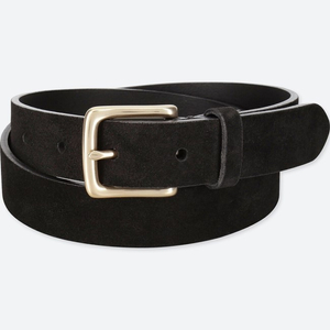 UNIQLO Italian Leather Suede Belt (Black) - 유니클로 이탈리안 레더 스웨이드 벨트 (블랙)