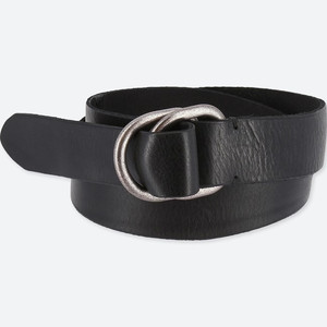 UNIQLO Italian Leather Ring Belt (Black) - 유니클로 레더 링 벨트 (블랙)