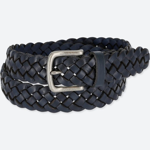 UNIQLO ﻿Leather Wide Mesh Belt (Navy) - 유니클로 레더 와이드 메쉬 벨트 (네이비)