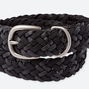 UNIQLO Leather Suede Mix Mesh Belt (Black) - 유니클로 레더 스웨이드 믹스 메쉬 벨트 (블랙)