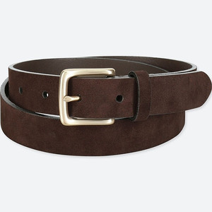 UNIQLO Italian Leather Suede Belt (Dark Brown) - 유니클로 이탈리안 레더 스웨이드 벨트 (다크 브라운)