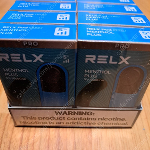 Relx 릴렉스 팟 멘솔 플러스 10개 팝니다.(니코틴 5%)