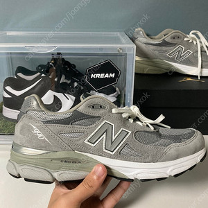 뉴발란스 990v3 그레이 스탠다드 D 레드탭 275mm [새상품급]