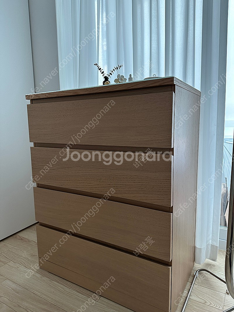 이케아 말름 4단 서랍장 (MALM 서랍, 유리상판 포...--4