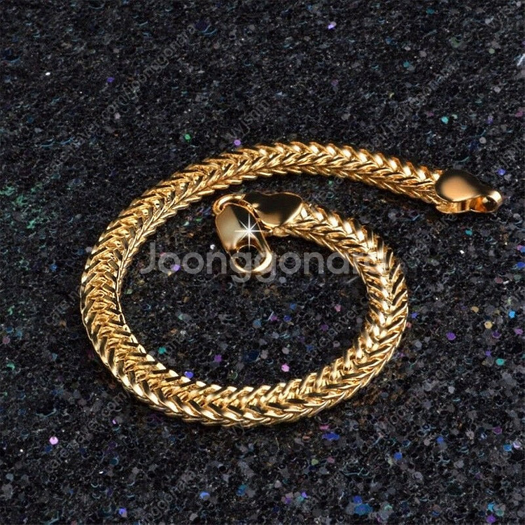 새 18K 21cm 팔찌 GOLD GP 골드 금 체인--8