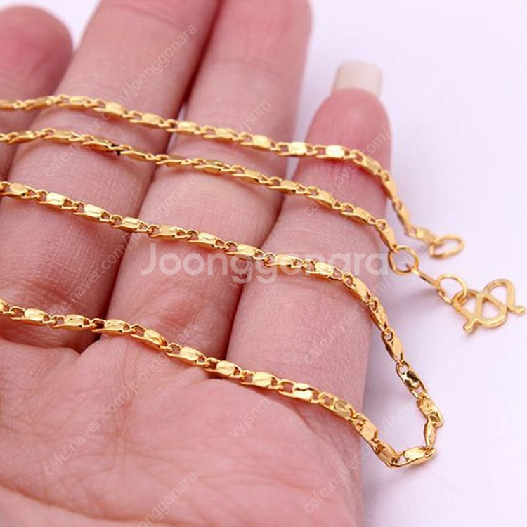 새 18k GF 45cm 골드 금 목걸이 체인 패션--4