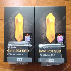 SK하이닉스 Gold P31 M.2 NVMe 2TB SSD 미개봉(택포)