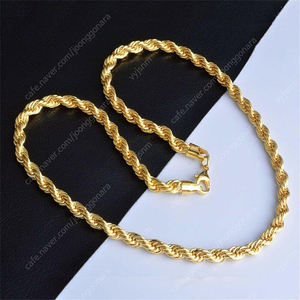 NEW 46cm 18K gold plated 골드 목걸이 금 도금 패션 스테인레스 스틸