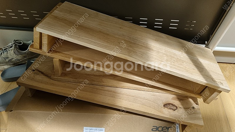 다이소 모니터 받침대 나무 우드 모니터받침대 플라스틱 ...--0