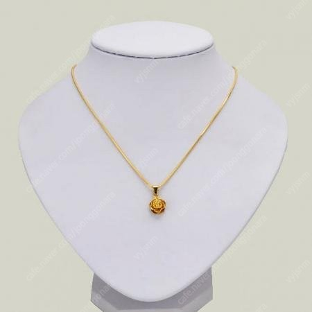 새 18k GF 여성 꽃 펜던트 목걸이 옐로우 골드 이미지
