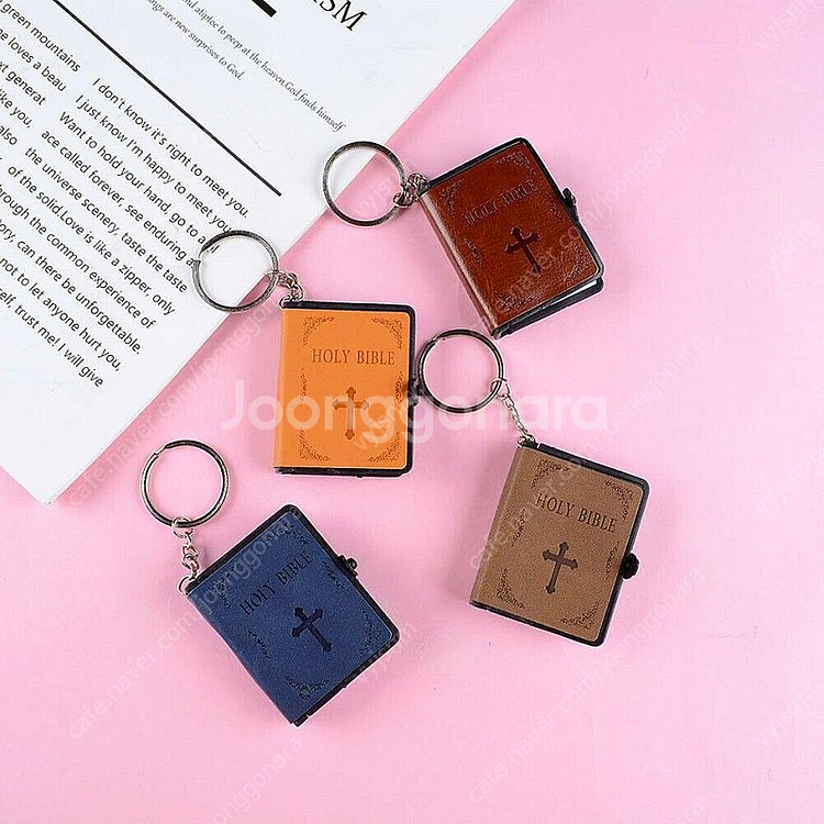 새 파랑색 소형 성경 책 기독교 예수 십자가 가죽--2