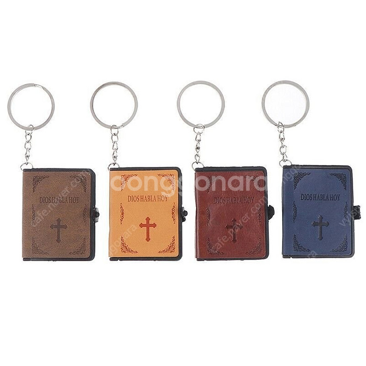 새 파랑색 소형 성경 책 기독교 예수 십자가 가죽--3