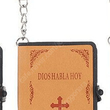 새 주황색 소형 성경 책 기독교 예수 십자가 가죽