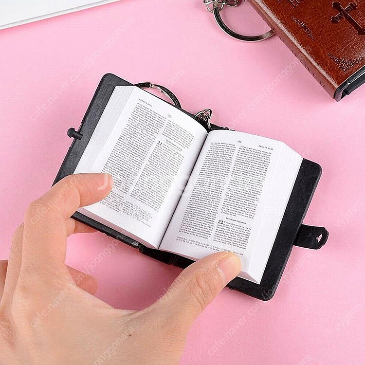 새 주황색 소형 성경 책 기독교 예수 십자가 가죽--4