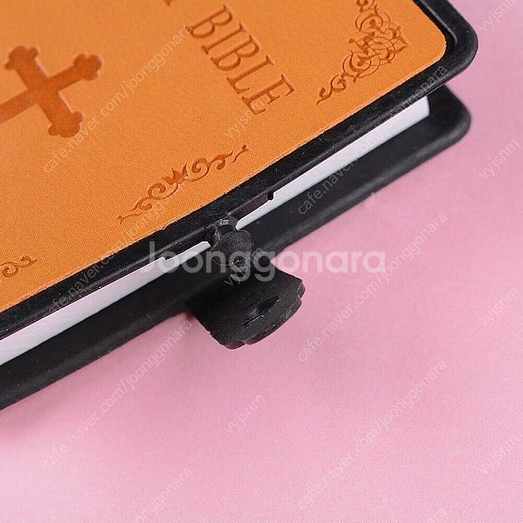 새 주황색 소형 성경 책 기독교 예수 십자가 가죽--6