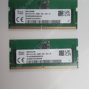 노트북용 DDR5 4800 2개 판매합니다!