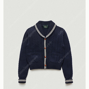 the barnnet 더바넷 Navy Shawl Collar Cable Knit Cardigan [택포]