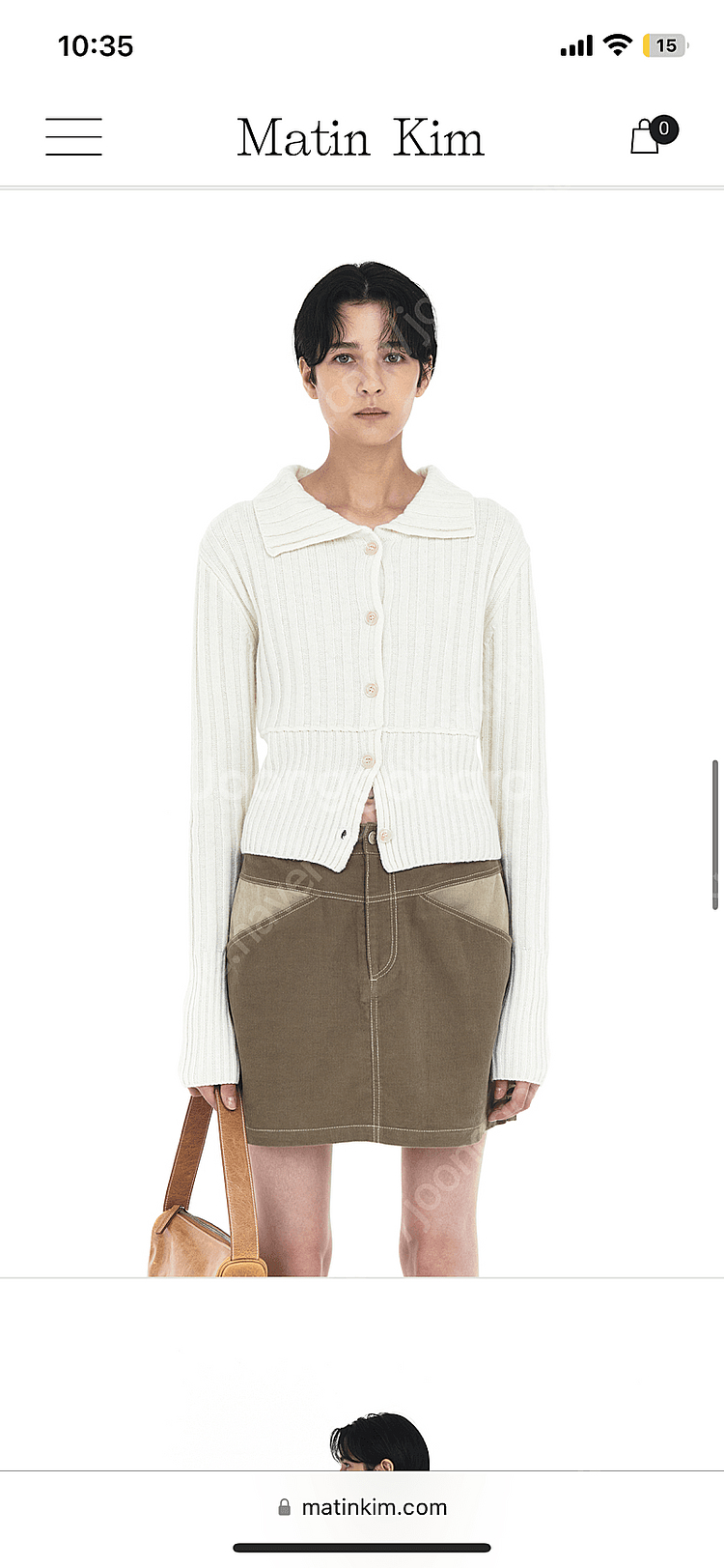 matinkim 세미 크롭 니트 가디건--1