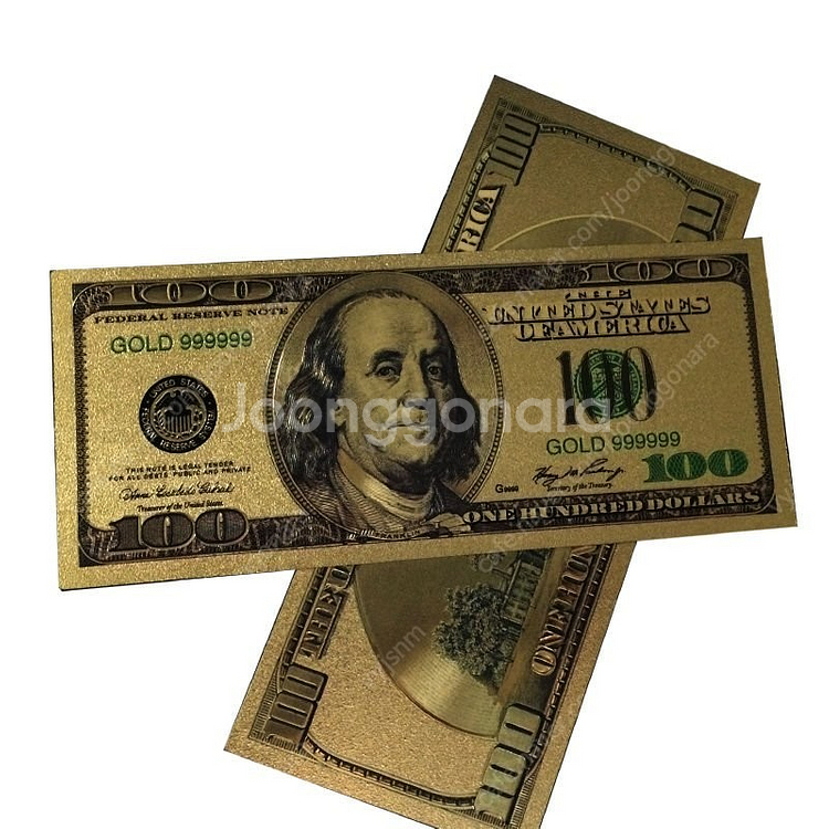 새 골드 24K GP 100달러 지폐 화폐 기념 황금--3