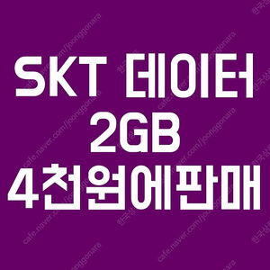 SK데이터 2GB 4천원에 팝니다