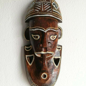 수공예품 남성 조각 Mask Tribal African Wise~Man Wooden Face Decoration Bali Pipe Hand Carved Bali